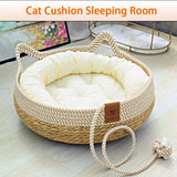 Summer Woven Cat Bed with Removable Upholstery - WHIMSY BARGAIN WAREHOUSE