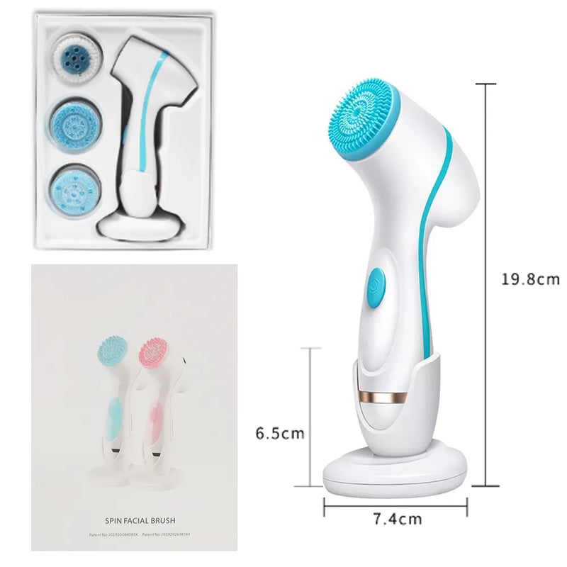 Facial Spa System - Rechargeable Spin Brush Set for Deep Cleaning - WHIMSY BARGAIN WAREHOUSE