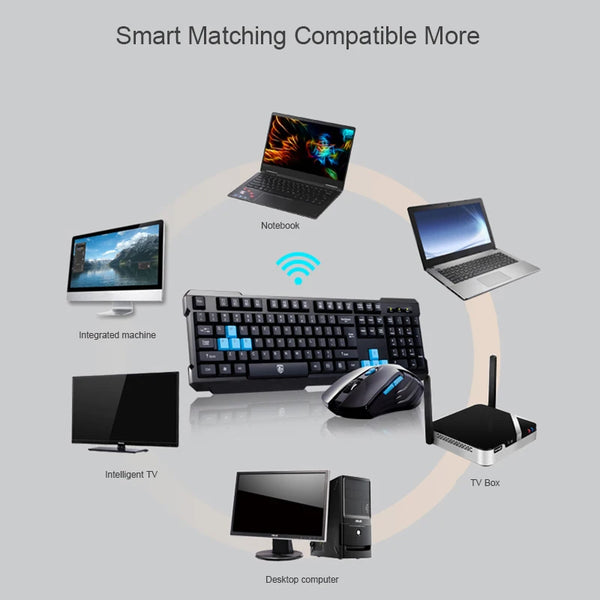 Wireless Gaming Keyboard Mouse Combo - WHIMSY BARGAIN WAREHOUSE