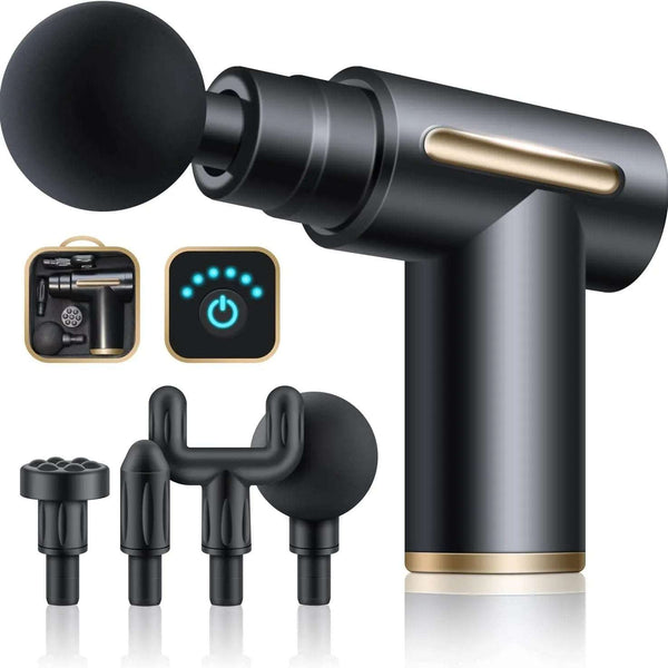 Mini Massage Gun with 6 Speeds and 4 Heads - WHIMSY BARGAIN WAREHOUSE