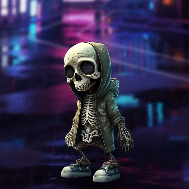 Creepy Cool Skeleton Figurine - Halloween Decor - WHIMSY BARGAIN WAREHOUSE