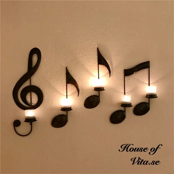 Musical Note Wall Sconce Candle Holder Set - WHIMSY BARGAIN WAREHOUSE