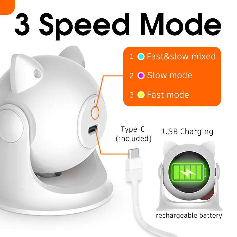 Interactive Cat Laser Toy with USB Charging - WHIMSY BARGAIN WAREHOUSE