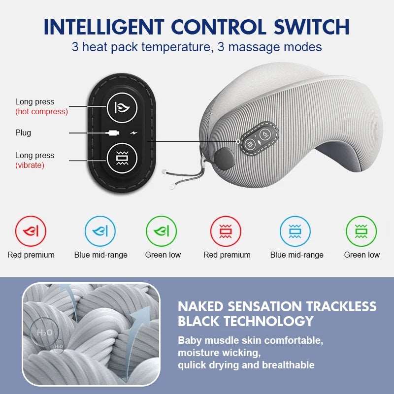 Memory Foam Heated Neck Pillow - WHIMSY BARGAIN WAREHOUSE